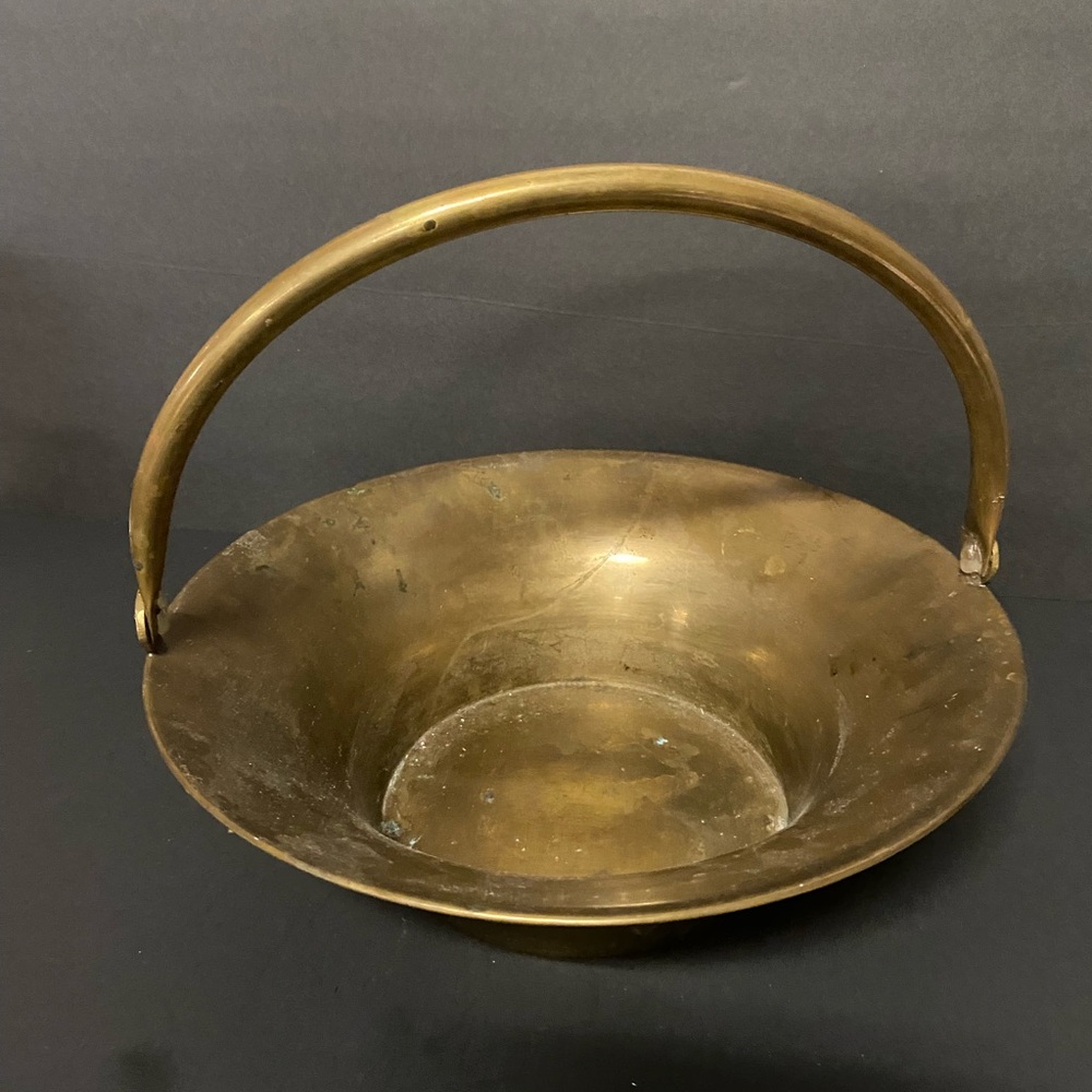 Vintage Brass Decorative Bowl with moveable  Handle
